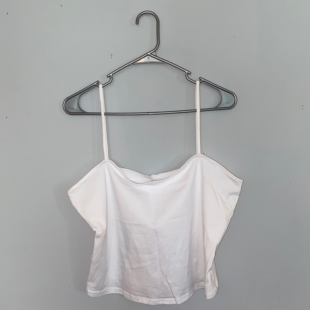 White Cropped Jersey Camisole